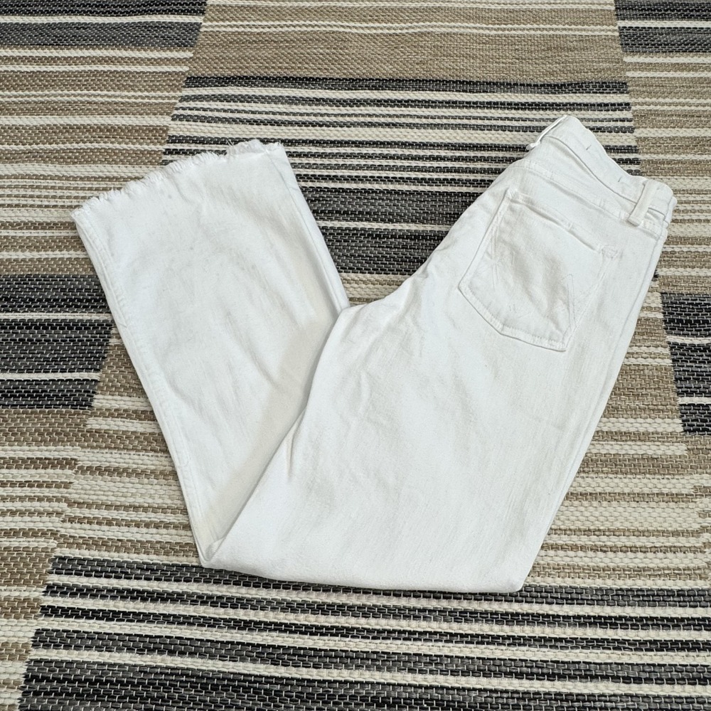 McGuire Jeans Women's White Straight Leg Jeans Frayed Hem Denim Damn Fine Sz‎ 26